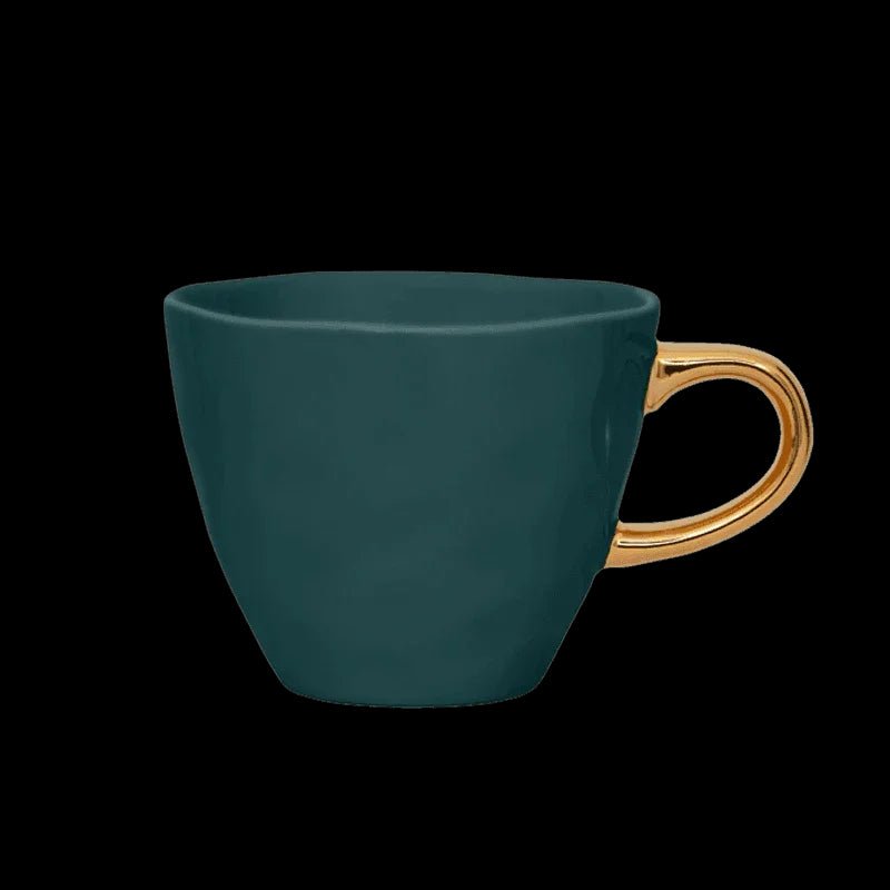 Tasse à café Bonjour Ø8 cm - Bleu Vert (lot de 4) - Caldeira
