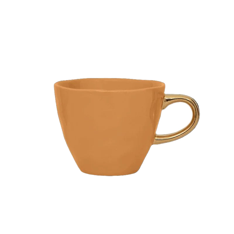 Tasse à café Bonjour Ø8 cm - Caramel (lot de 4) - Caldeira