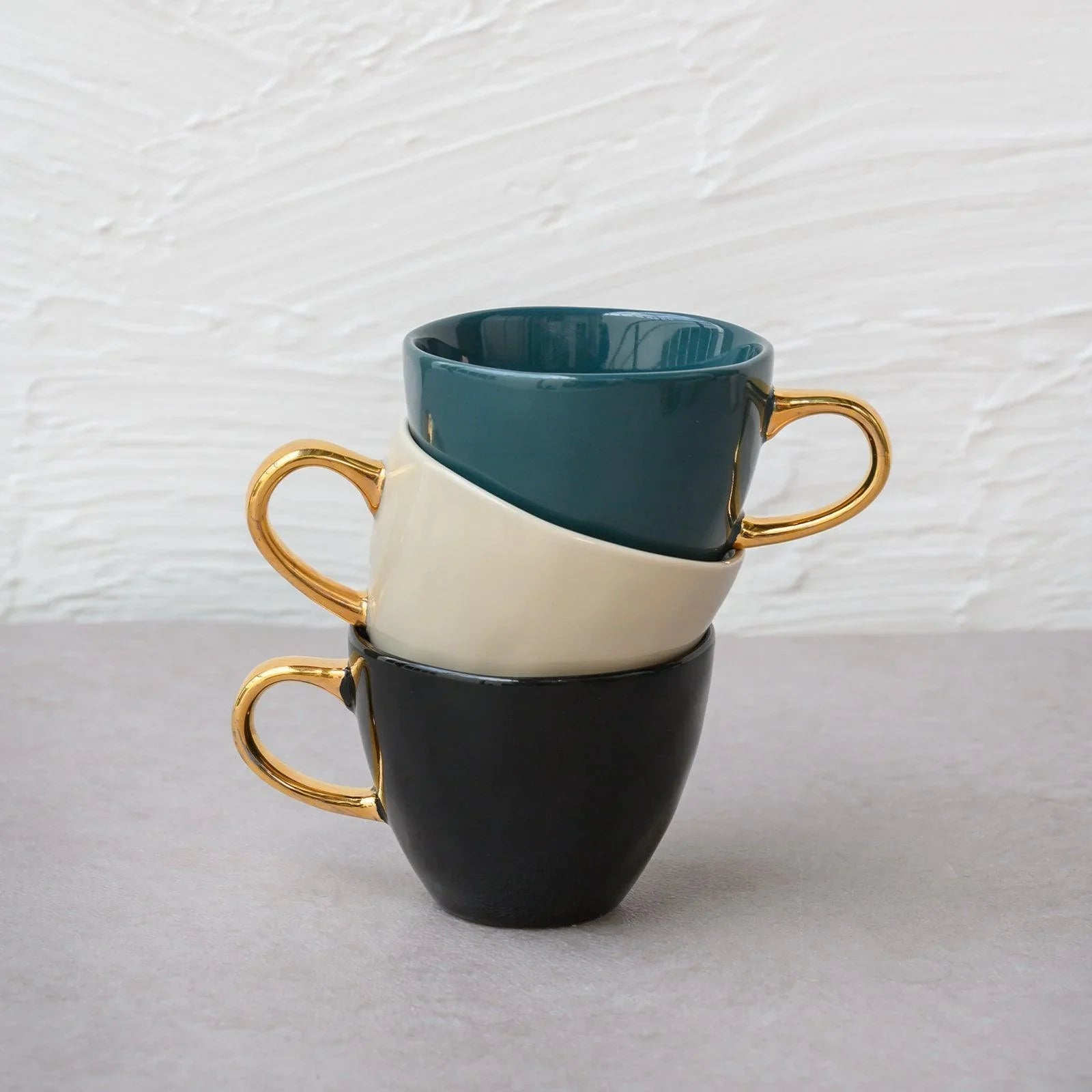 Tasse à café Bonjour Ø8 cm - Gris Matin (lot de 4) - Caldeira