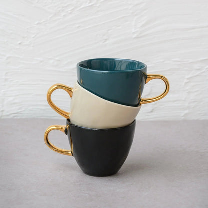 Tasse à café Bonjour Ø8 cm - Gris Matin (lot de 4) - Caldeira