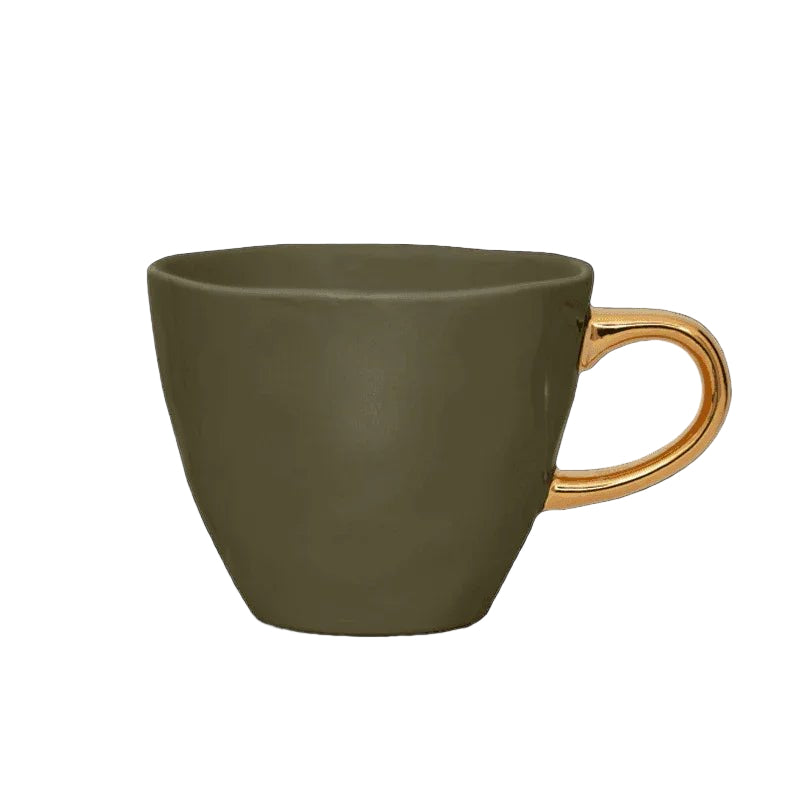Tasse à café Bonjour Ø8 cm - Vert sapin (lot de 4) - Caldeira