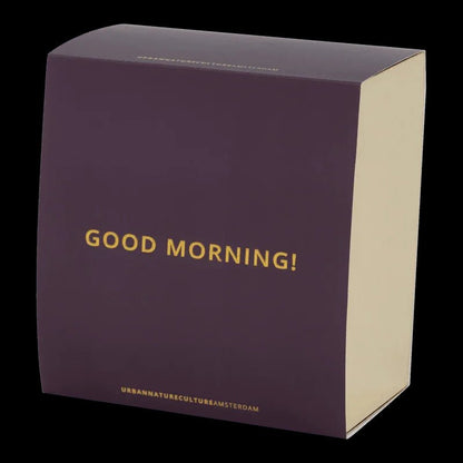 Tasse à café Cappuccino/Thé Bonjour et assiette branche de sapin, lot de 4, dans un coffret cadeau - Caldeira