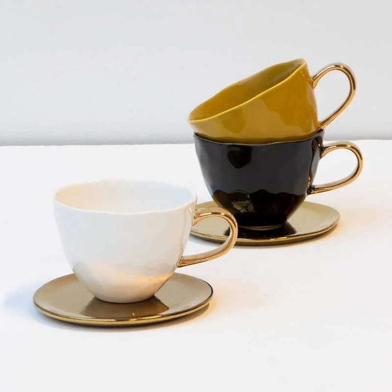 Tasse Bonjour Cappuccino / Thé Ø11 cm - Blanc (lot de 4) - Caldeira