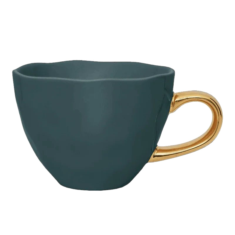 Tasse Bonjour Cappuccino / Thé Ø11 cm - Bleu Vert (lot de 4) - Caldeira