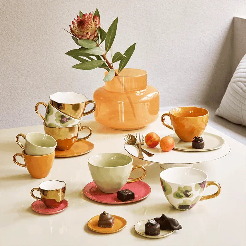 Tasse Bonjour Cappuccino / Thé Ø11 cm - Caramel (lot de 4) - Caldeira