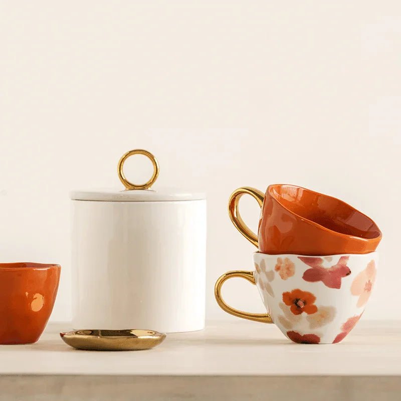 Tasse Cappuccino / Thé Ø11 cm - Orange Brûlé (lot de 4) - Caldeira