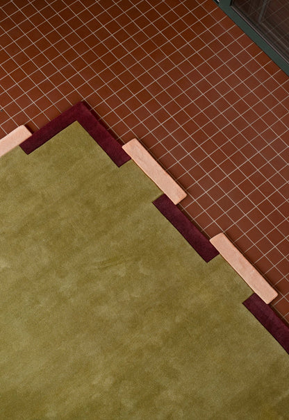 Teklan - Fregio - Wool - Rug - Olive - Blush - Maison Caldeira