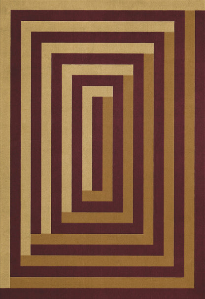 Teklan - Labyrinth - Wool - Rug - Mulberry - Sand - Maison Caldeira