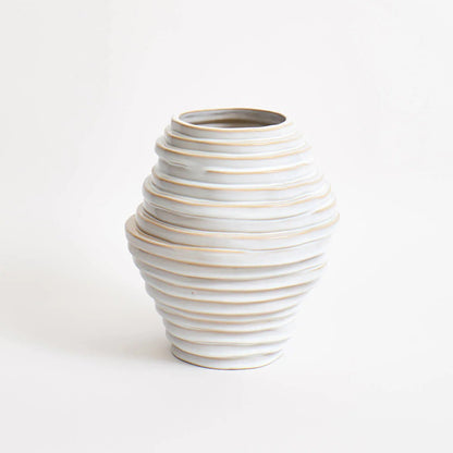 Vase Alfonso en Grès Sculpté - blanc - Projects123A - Méditerranée - Maison Caldeira