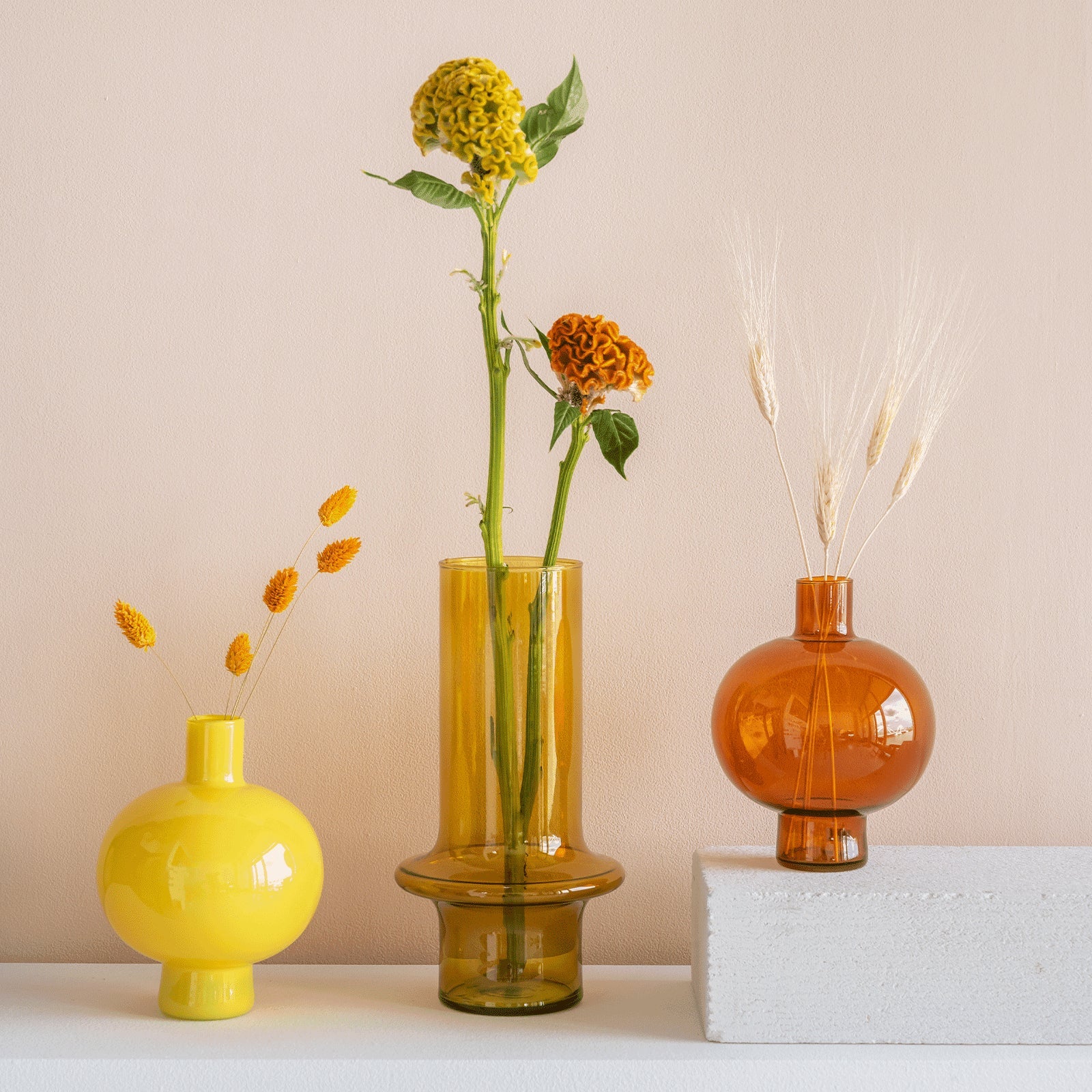 Vase en verre recyclé rond - Caldeira