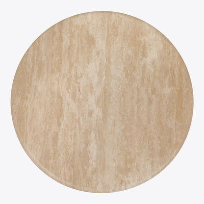 Verona Travertine Side Table – Pure White Lines - Caldeira