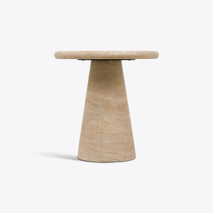 Verona Travertine Side Table – Pure White Lines - Caldeira
