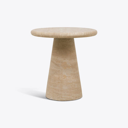 Verona Travertine Side Table – Pure White Lines - Caldeira