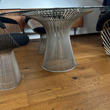 Warren Platner – Table de salle à manger bronze + 4 chaises (tissu noir) – Vintage, achat 2017 - Maison Caldeira