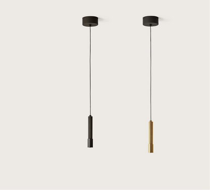 Suspension Ycro Aromas del Campo – design minimaliste acier finition noir mat ou or mat, éclairage LED 8W 3000K, ∅ 3 cm, hauteur max 318,5 cm