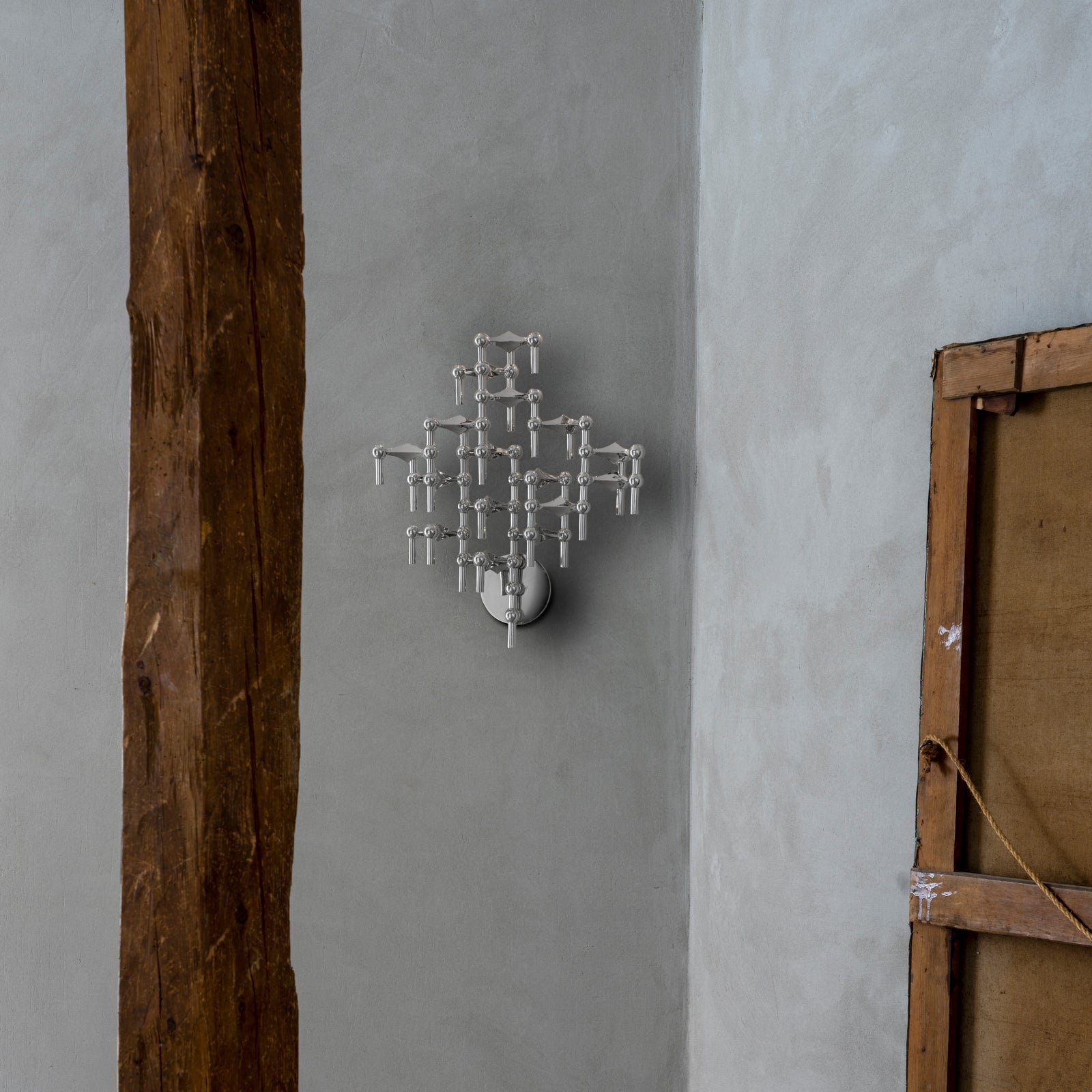 Applique murale pour bougeoirs - Chrome - Stoff nagel - Design Contemporain - Maison Caldeira
