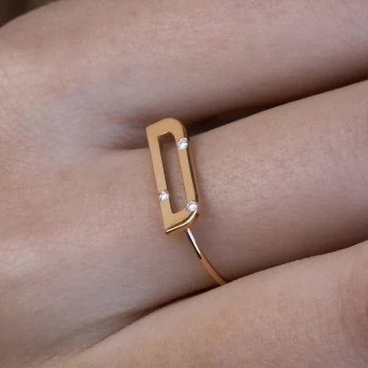 Bague lettre A - Or jaune 18 carats avec diamants - Acmée - Design Contemporain - Maison Caldeira