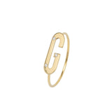 Bague lettre « G » - Or jaune 18 carats avec diamants - Maison Caldeira