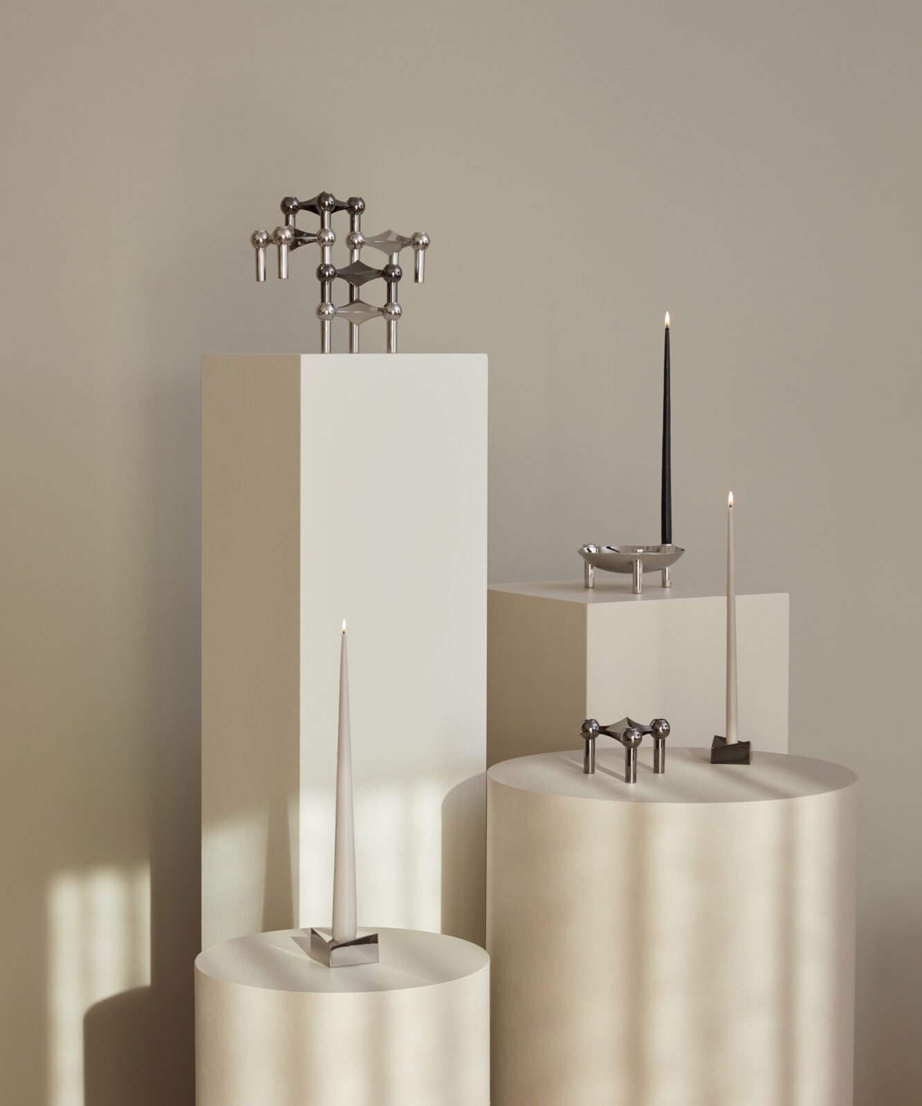bougeoir Bol - Chrome - Stoff nagel - Design Contemporain - Maison Caldeira