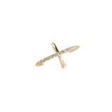Boucle d’oreille « La Croix » - Or jaune 18 carats recyclé et diamants - Maison Caldeira