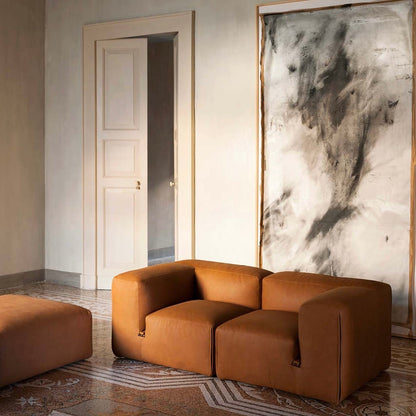 Canapé 2 modules Mura - Velours bleu - Tacchini - Design Italien - Maison Caldeira