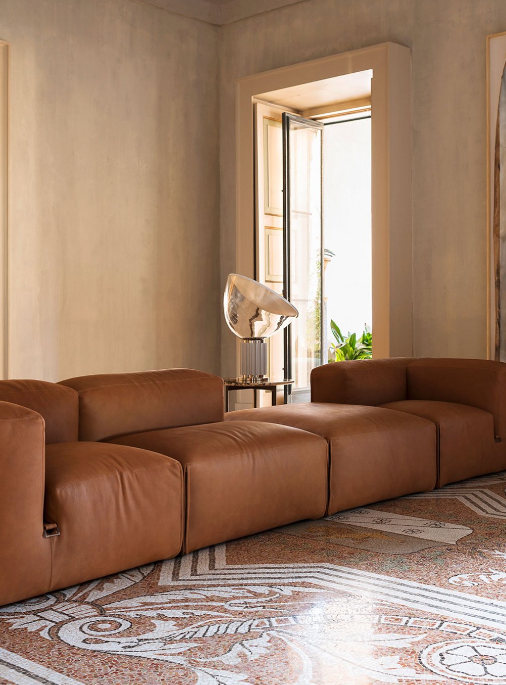 Canapé 2 modules Mura - Velours bleu - Tacchini - Design Italien - Maison Caldeira