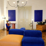 Canapé Modulaire « Mura » velours cotelé bleu - Maison Caldeira