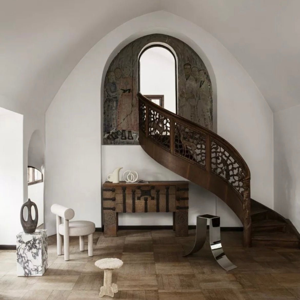 Chaise "Gropius Cs1" - Laine beige - Maison Caldeira