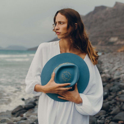 Chapeau en feutre de laine Janis - Bleu Jeans - Van palma - Design Contemporain - Maison Caldeira