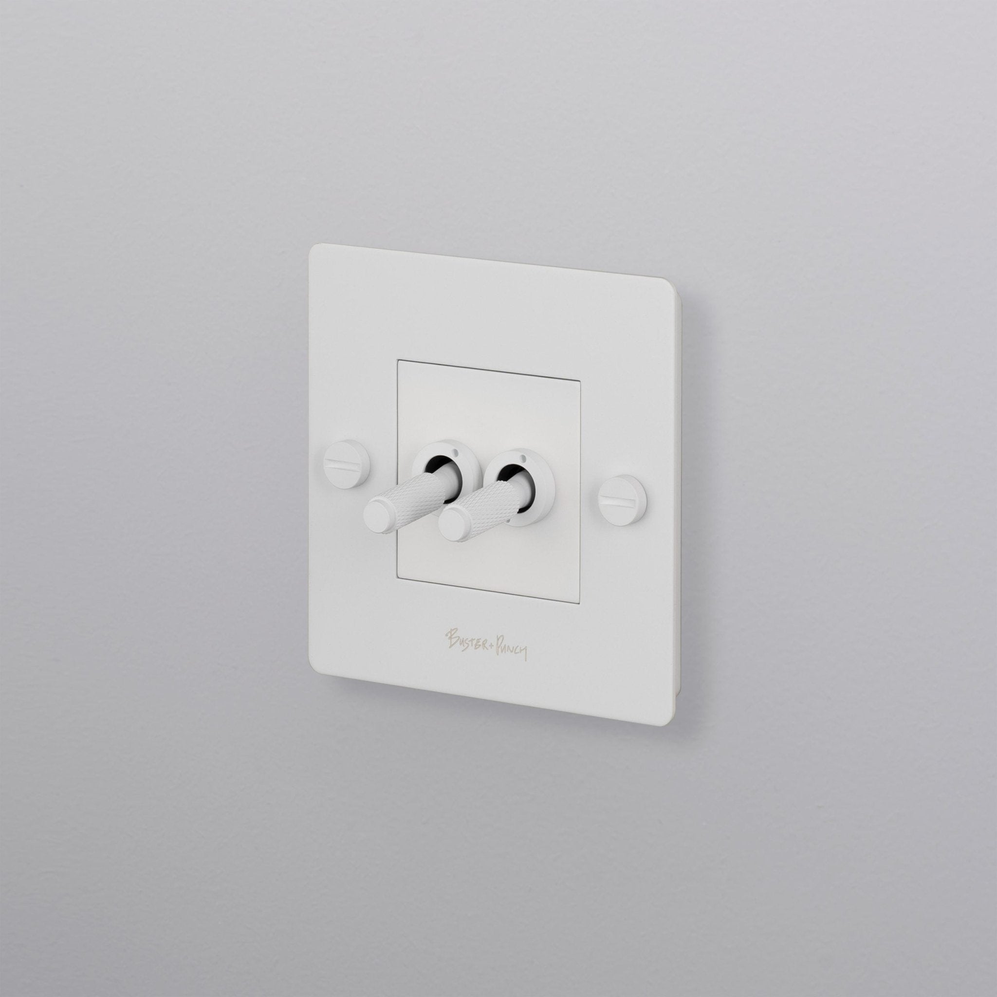 Interrupteur à double bascule 1G / blanc - Buster and punch - Design Contemporain - Maison Caldeira