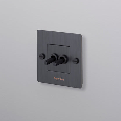 Interrupteur à double bascule 1G / bronze fumé - Maison Caldeira
