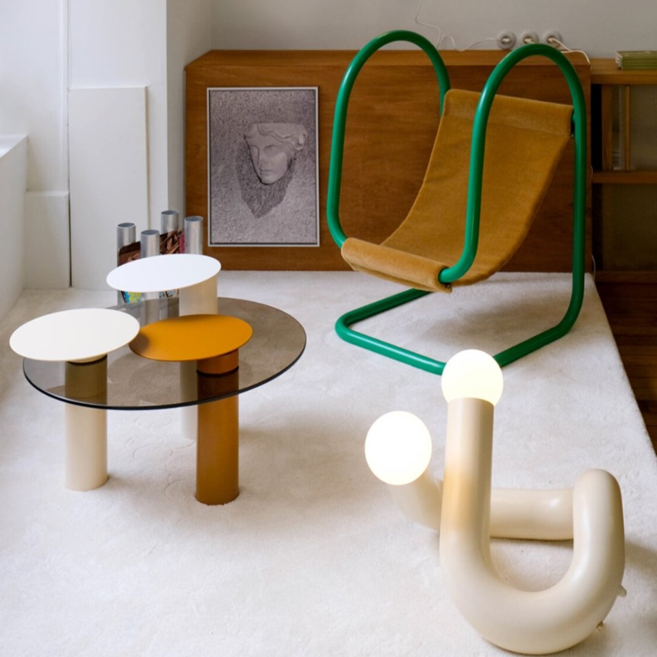 Lampe de table "Sphinx" - Beige - Maison Caldeira