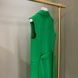 Manteau sans manches « Courchevel » vert - Maison Caldeira