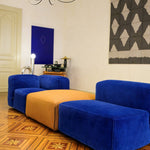 Module gauche du canapé « Mura » velours cotelé bleu - Maison Caldeira