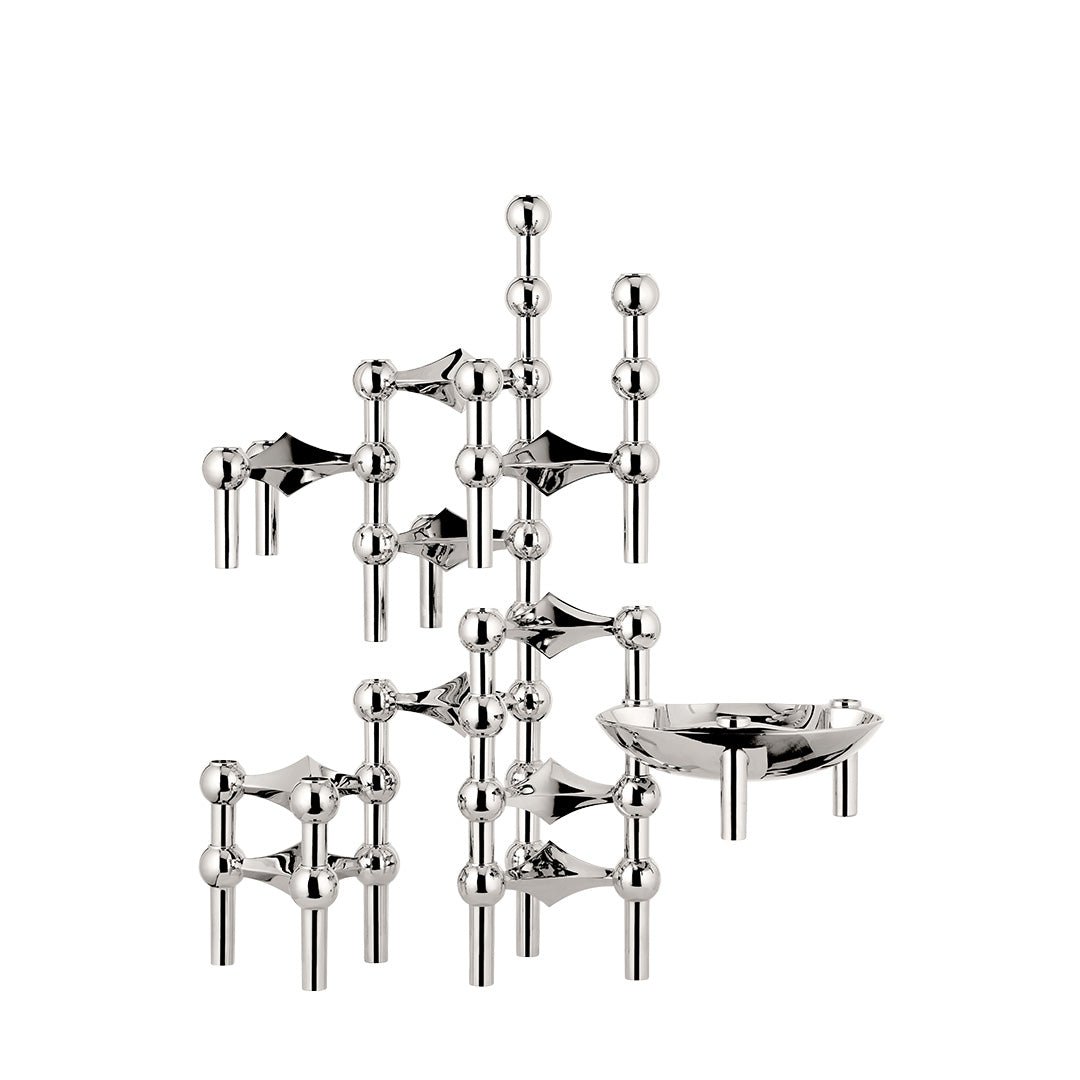 Pack de 3 bougeoirs - Chrome - Stoff nagel - Design Contemporain - Maison Caldeira