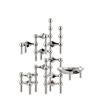 Pack de 3 bougeoirs - Chrome - Stoff nagel - Design Contemporain - Maison Caldeira