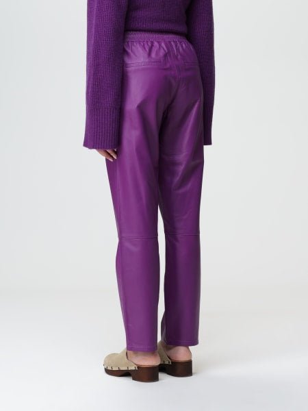 Pantalon stretch en cuir « ABIGAIL » violet - Maison Caldeira