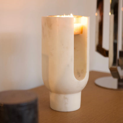 Photophore Lyra - Marbre Calacatta - Ooumm - Design Contemporain - Maison Caldeira