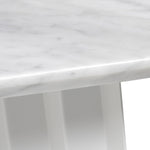 Table basse ronde en plec et marbre - Blanc - Maison Caldeira