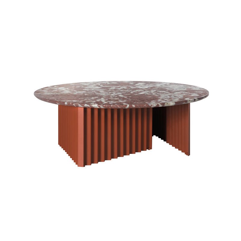 Table basse ronde en plec et marbre - Terracotta - Maison Caldeira