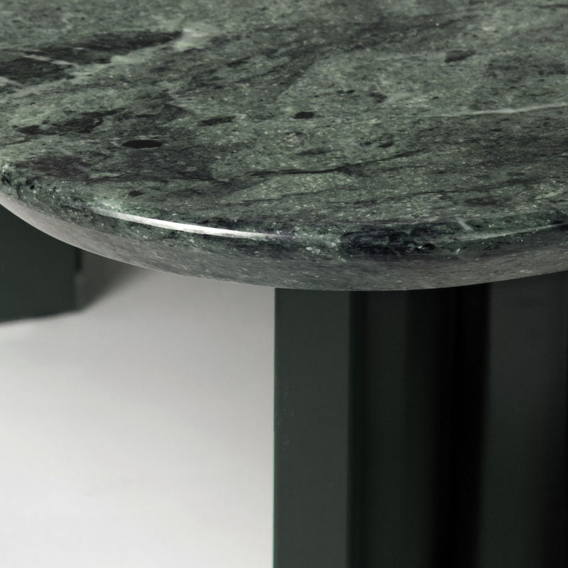 Table basse ronde en plec et marbre - Vert - Maison Caldeira