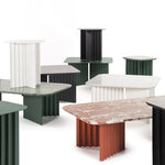 Table basse ronde en plec et marbre - Vert - Maison Caldeira