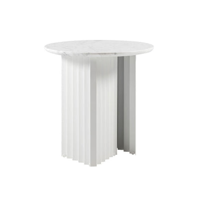 Table d’appoint ronde en plec et marbre - Blanc - Rs Barcelona - Design Contemporain - Maison Caldeira