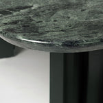 Table d’appoint ronde en plec et marbre - Vert - Maison Caldeira