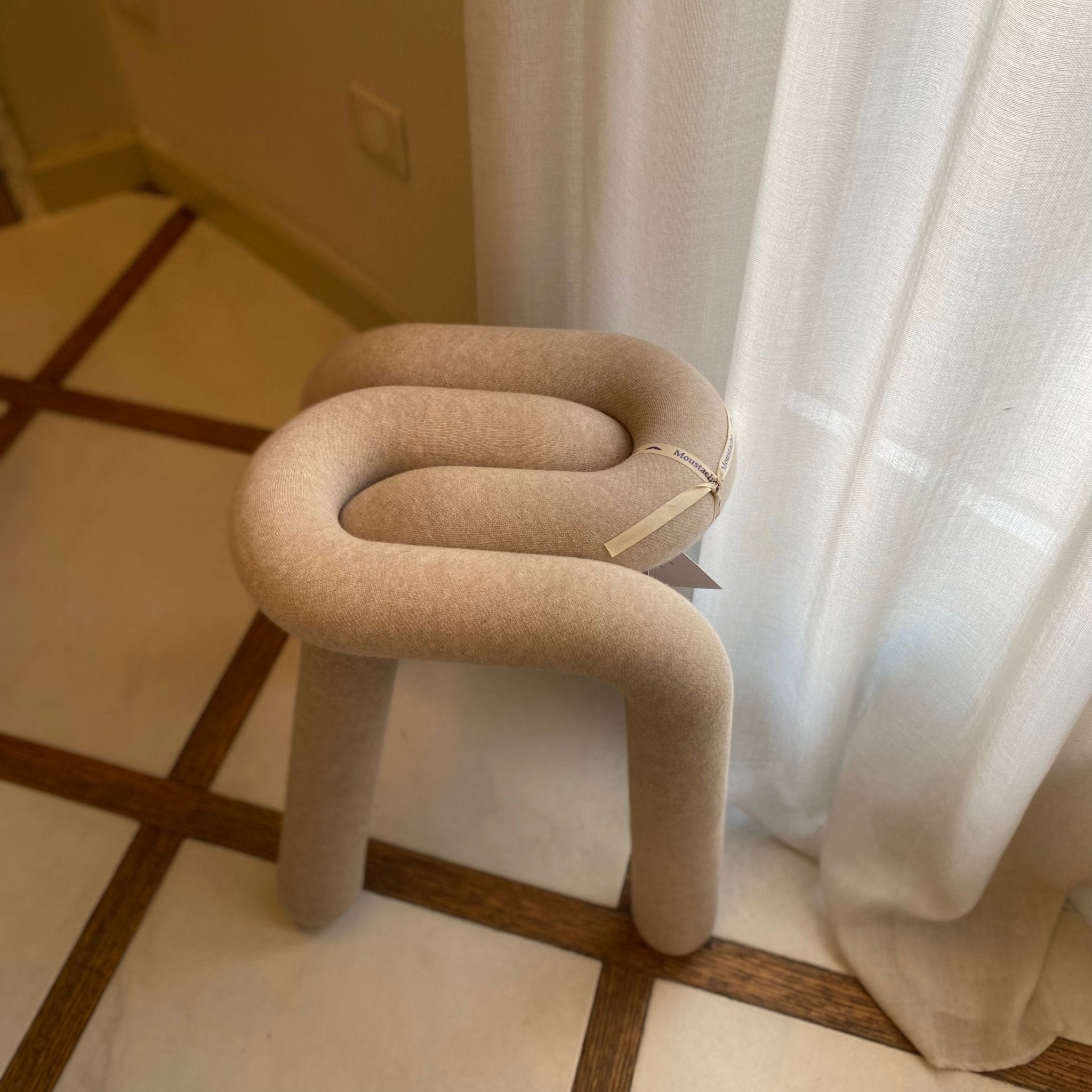 Tabouret « Bold » Beige corde - Big game - Maison Caldeira