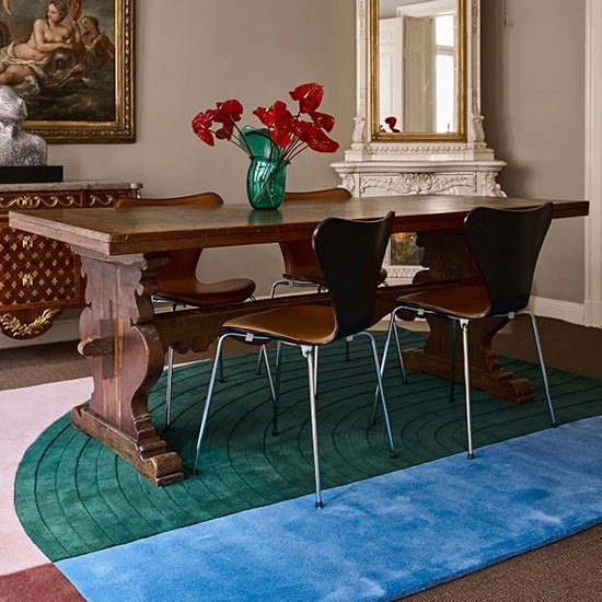 Tapis Follow the trace - Vert - Layered - Scandinave - Maison Caldeira
