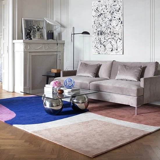 Tapis Scandi - Bleu - Layered - Scandinave - Maison Caldeira