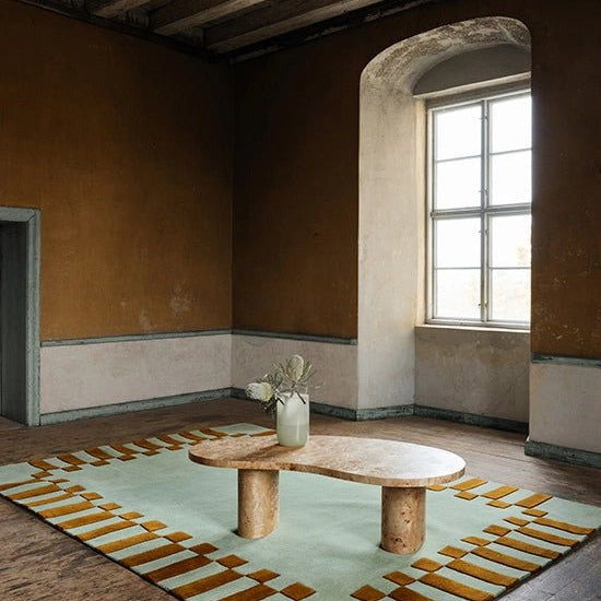 Tapis " Telkan cadre" Pistache - Maison Caldeira